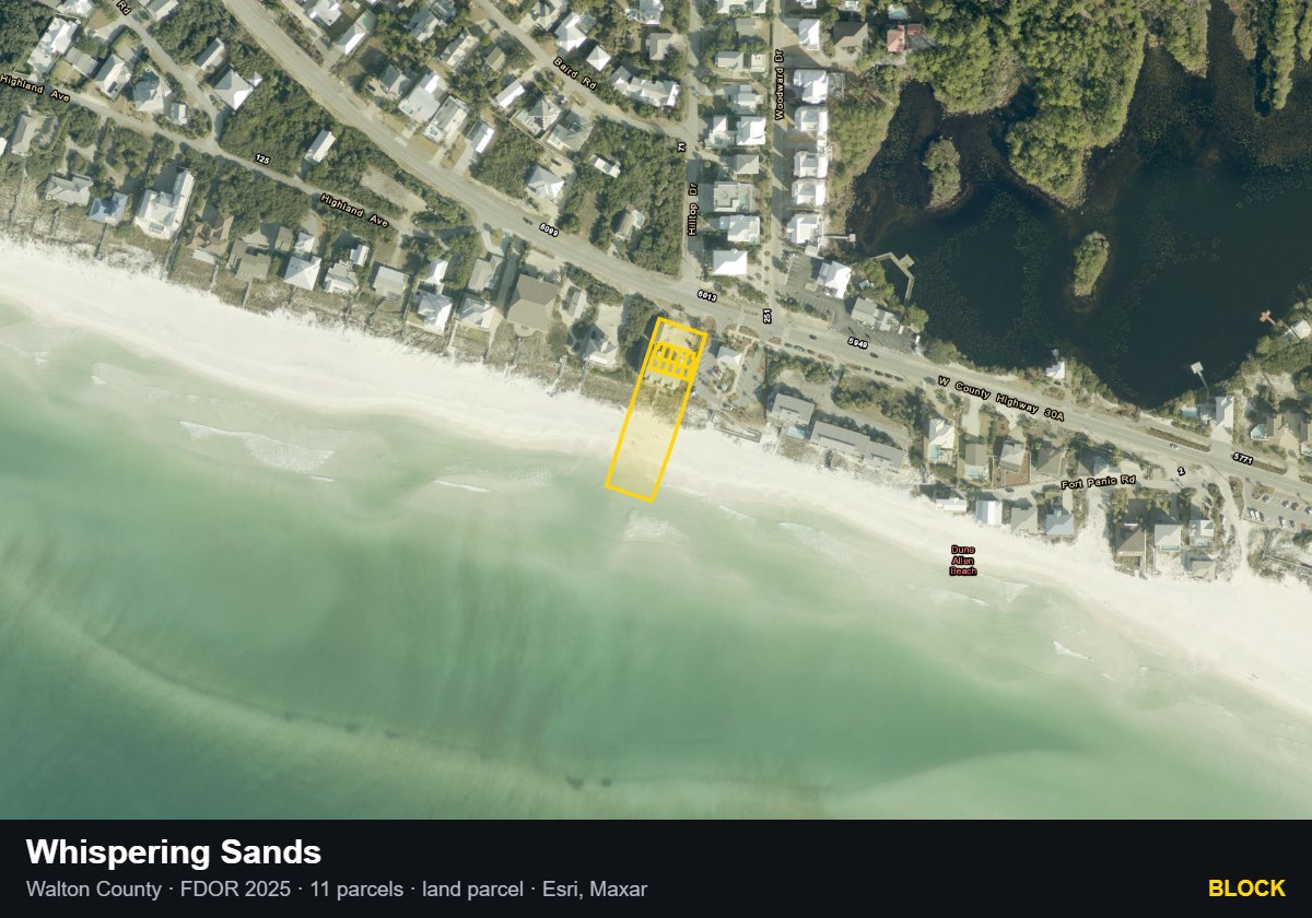 Whispering Sands — Block parcel record