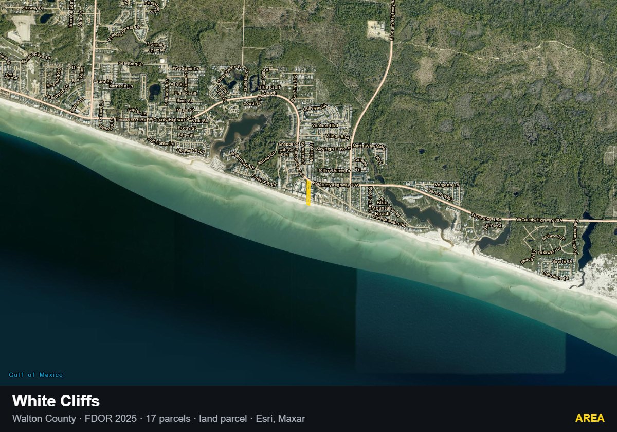 White Cliffs — Area parcel record