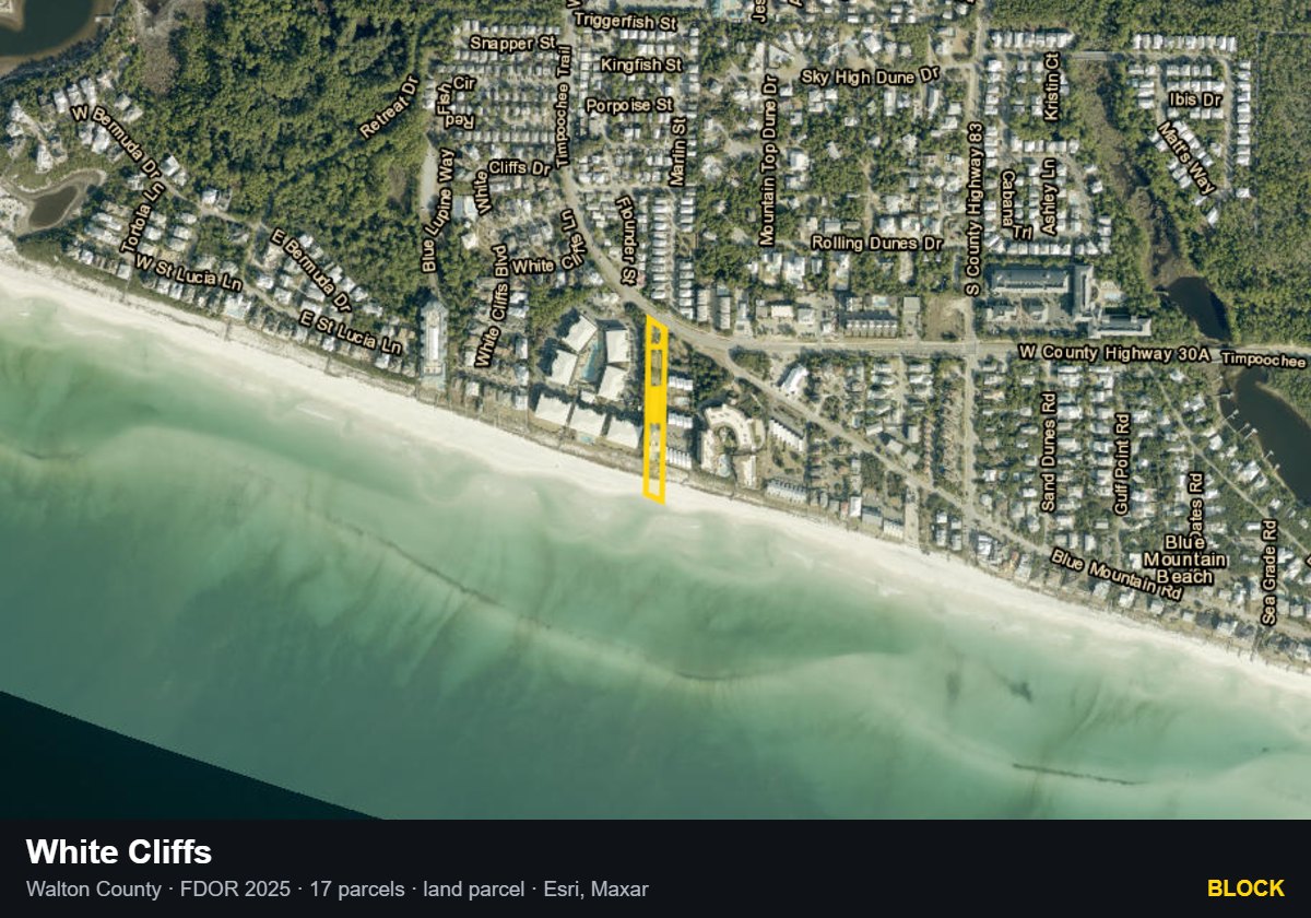 White Cliffs — Block parcel record