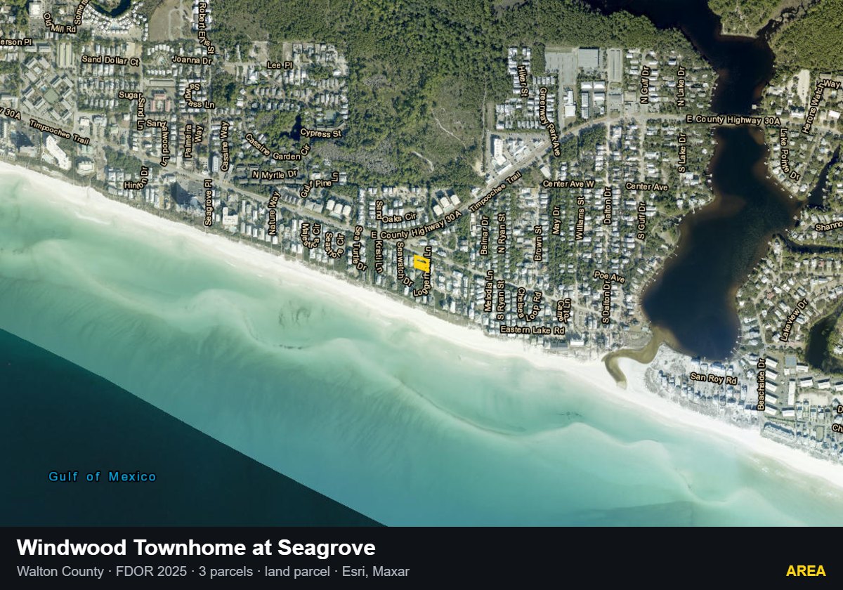 Windwood Townhome at Seagrove — Area parcel record