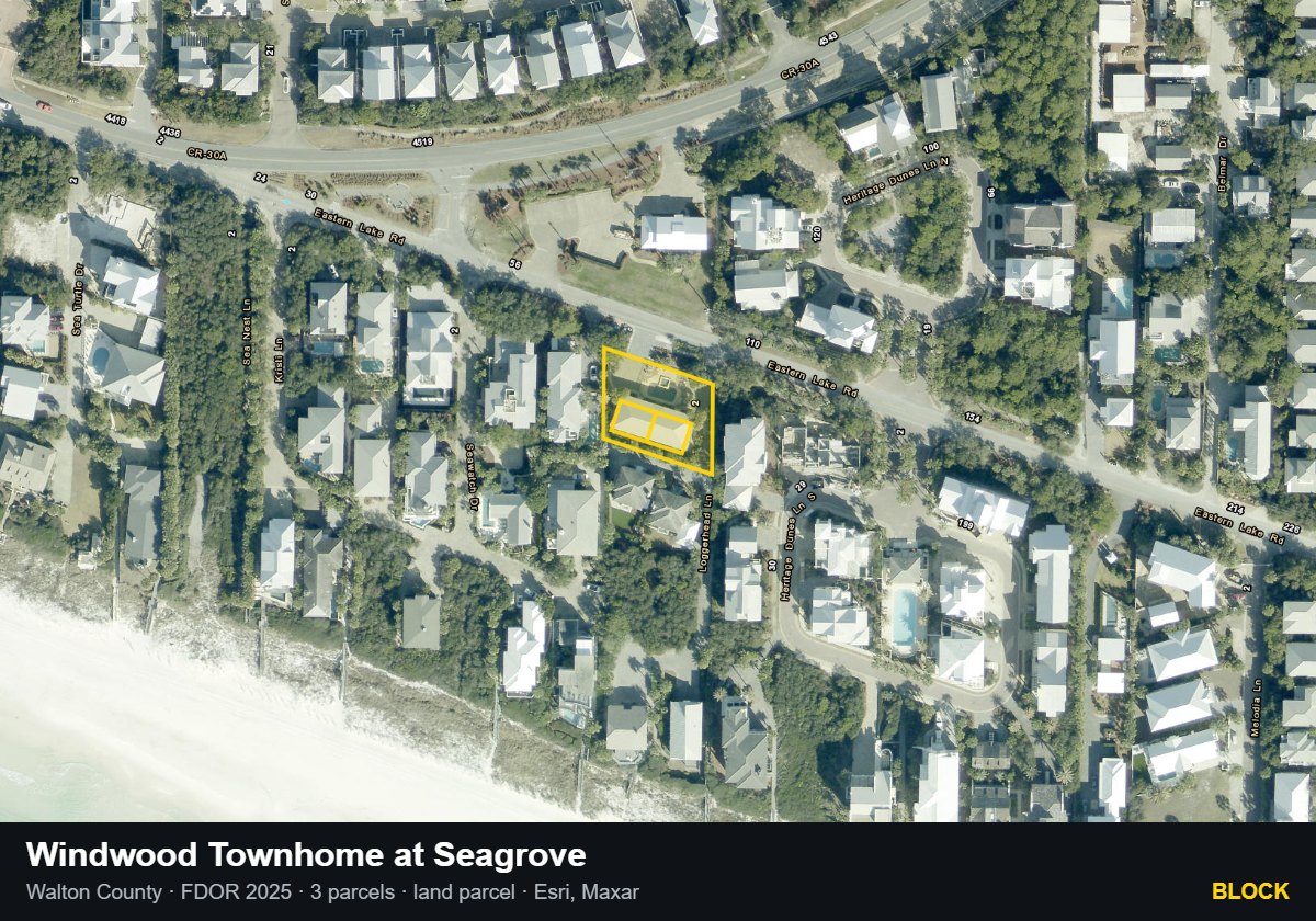 Windwood Townhome at Seagrove — Block parcel record