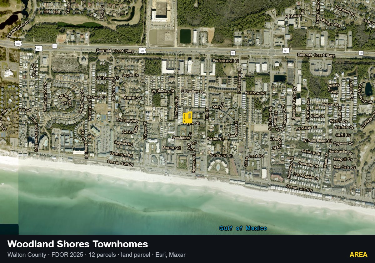 Woodland Shores Townhomes — Area parcel record