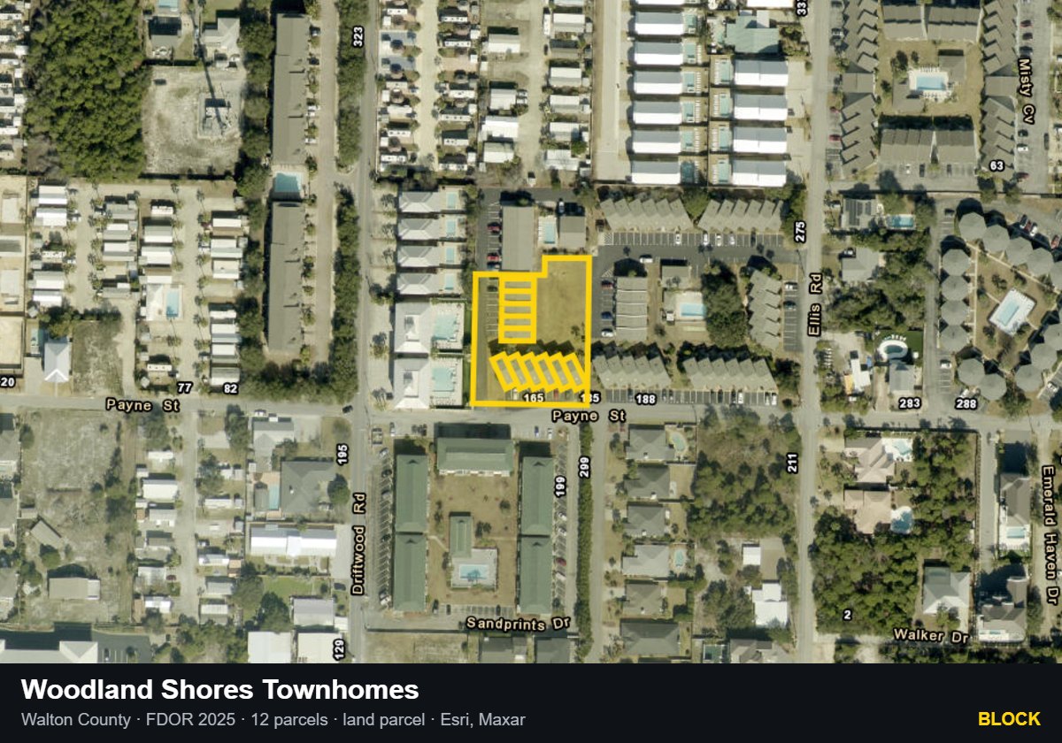 Woodland Shores Townhomes — Block parcel record